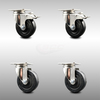 Service Caster 4 Inch 316SS Soft Rubber Wheel Swivel Top Plate Caster Lock Brakes SCC, 2PK SCC-SS316TTL20S414-SRS-2-S-2